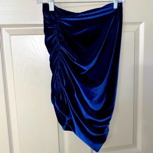 ALIX NYC blue velvet skirt